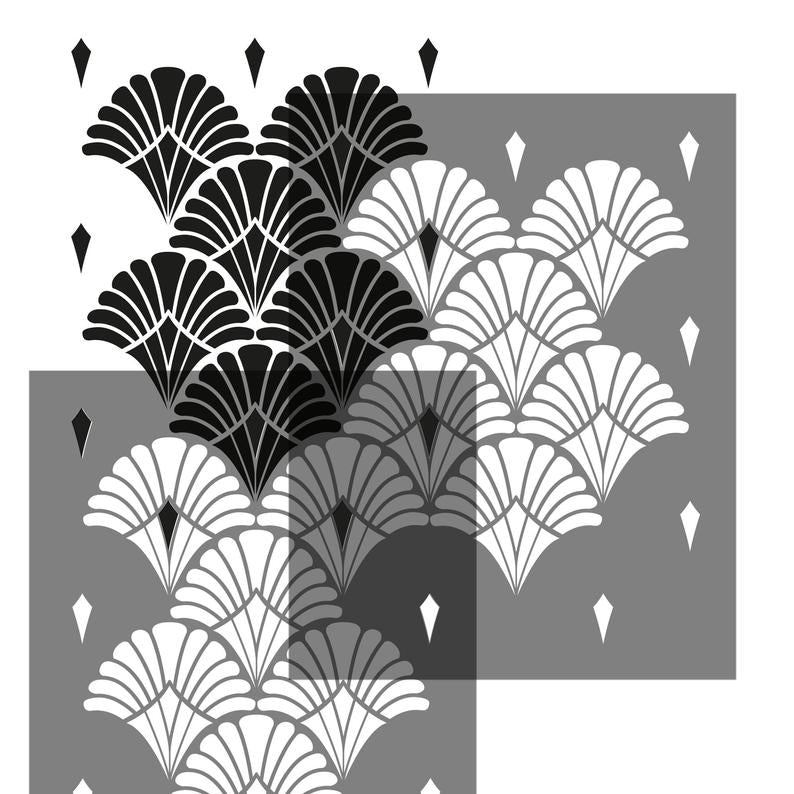 Art Deco stencil for painting furniture - Art Deco crafts stencil - stencil.co.uk