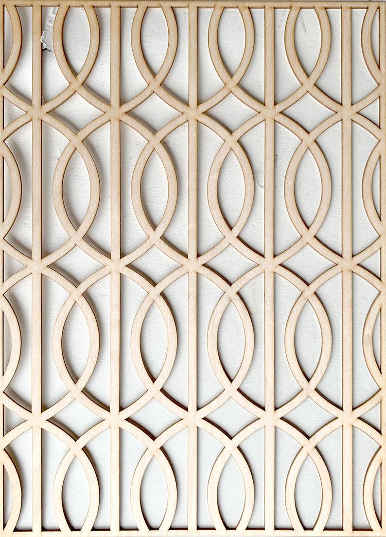 Art Deco Lattoc wooden inlay panel for furniture - stencilup.co.uk