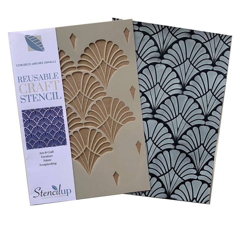 Art Deco stencil for painting furniture - Art Deco crafts stencil - stencil.co.uk
