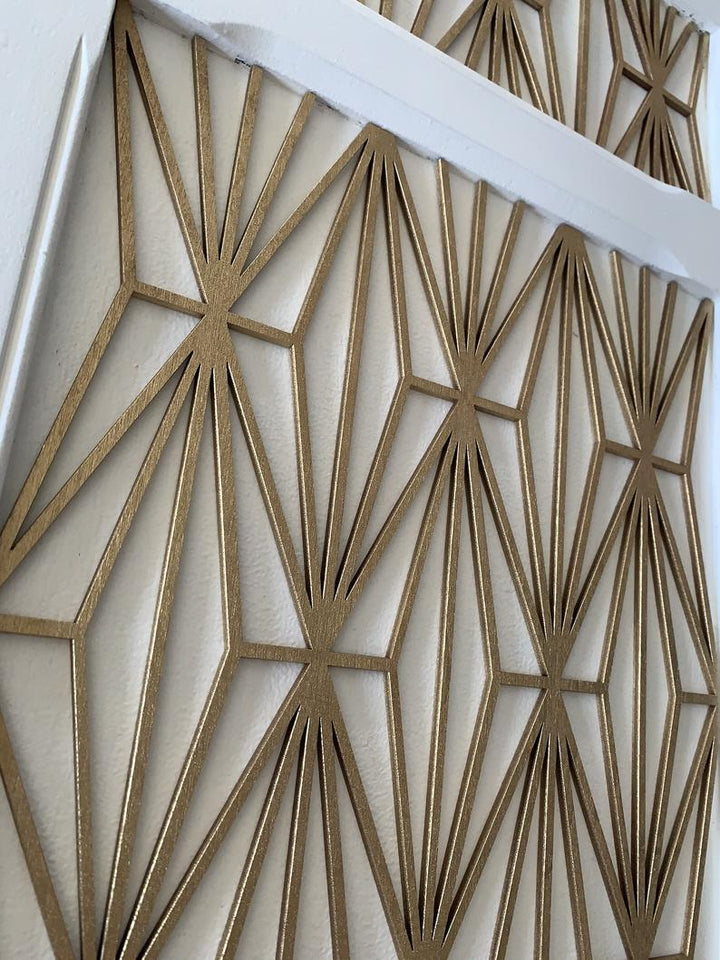 Deco Diamonds wooden onlay - wooden inlay - art deco -stencilup.co.uk