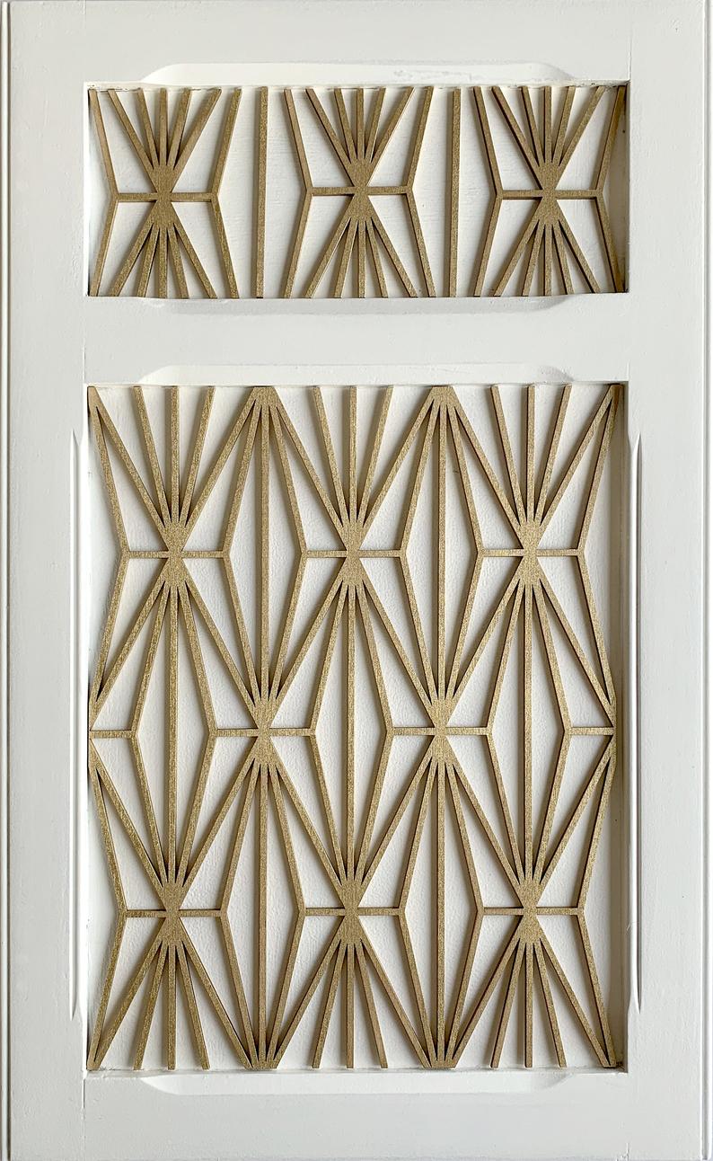 Deco Diamonds wooden onlay - wooden inlay - art deco -stencilup.co.uk