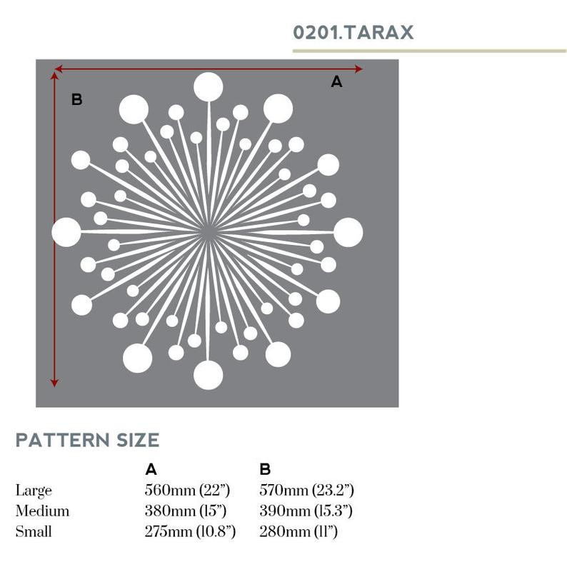 Dandelion mid-century atomic stencil - stencilup.co.uk