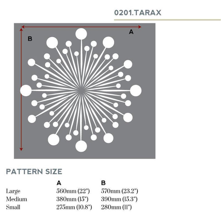 Dandelion mid-century atomic stencil - stencilup.co.uk