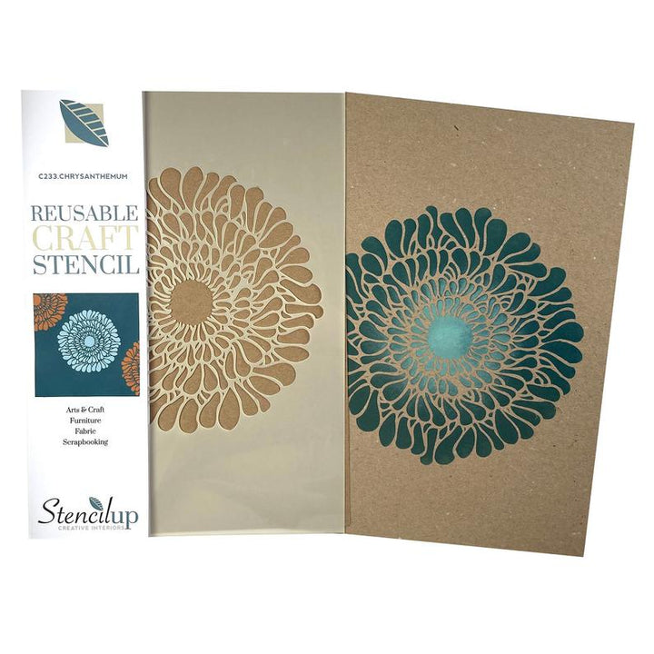 Chrysanthemum Stencil for painting on furniture and other crafts - stencilup.co.uk