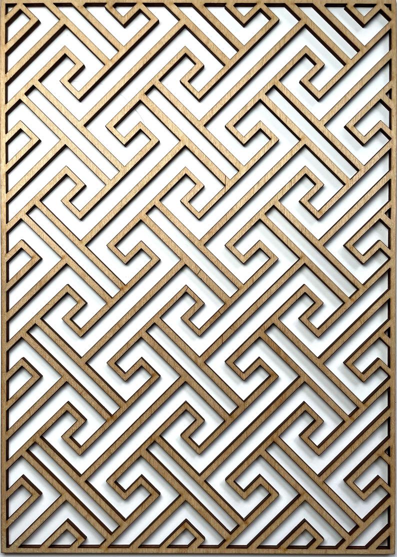 Sayagta wooden panel - oriental lattice panel - stencil up.co.uk