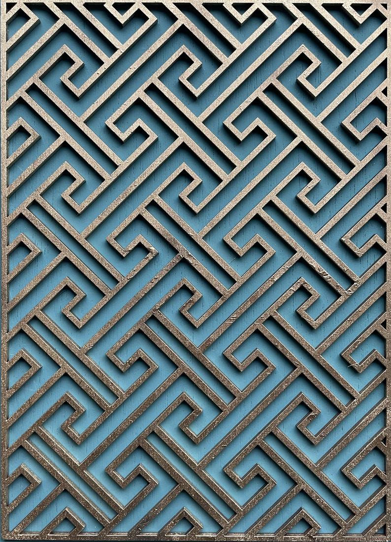 Sayagta wooden panel - oriental lattice panel - stencil up.co.uk