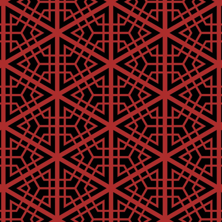 Kumiko oriental lattice stencil for painting - stencil.co.uk