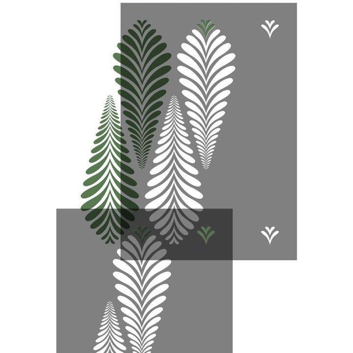 art deco leaves stencil for painting furniture - stencilup.co.uk