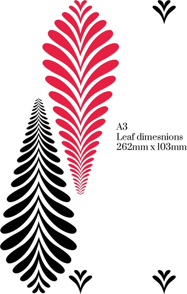 art deco leaves stencil for painting furniture - stencilup.co.uk