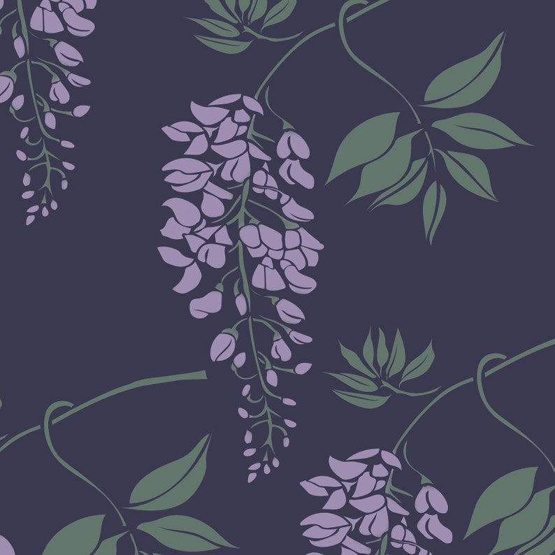 wisteria stencil for painting furniture - stencilup.co.uk