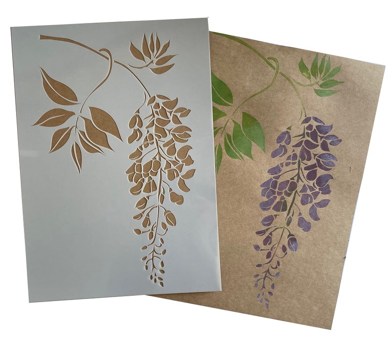 wisteria stencil for painting furniture - stencilup.co.uk