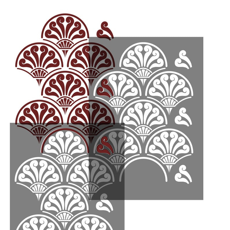 Lloyd Art Deco self adhesive stencil for painting - stencilup.co.uk