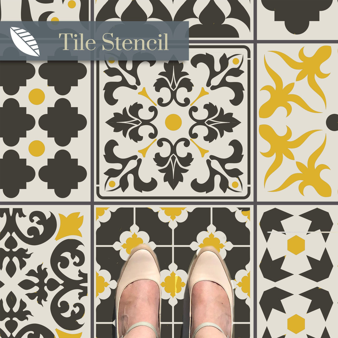 Patchwork Tile Stencil Set