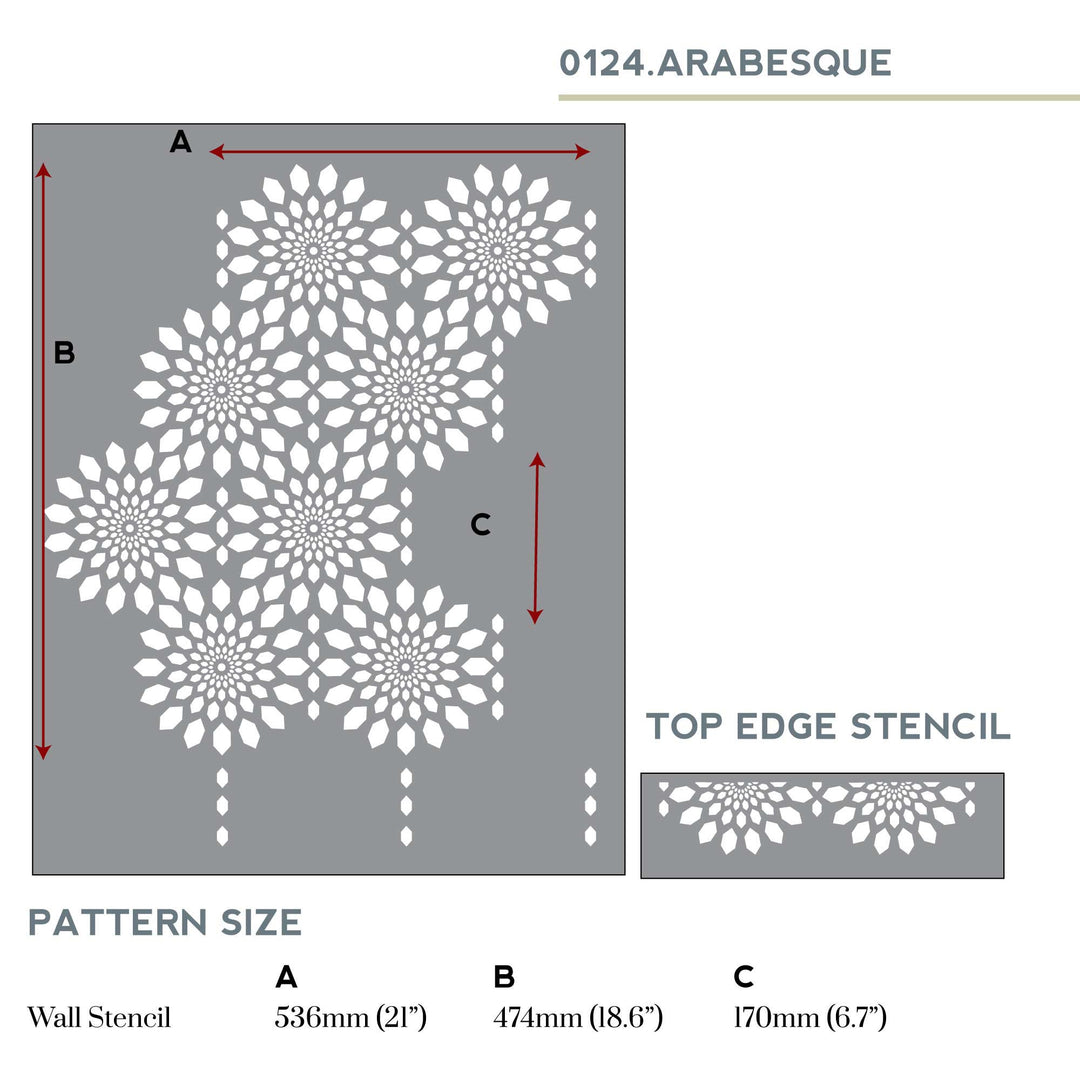 Moroccan wall stencil measurements