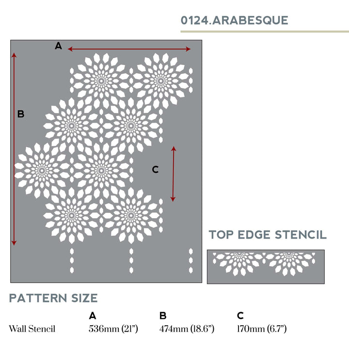 Moroccan wall stencil measurements