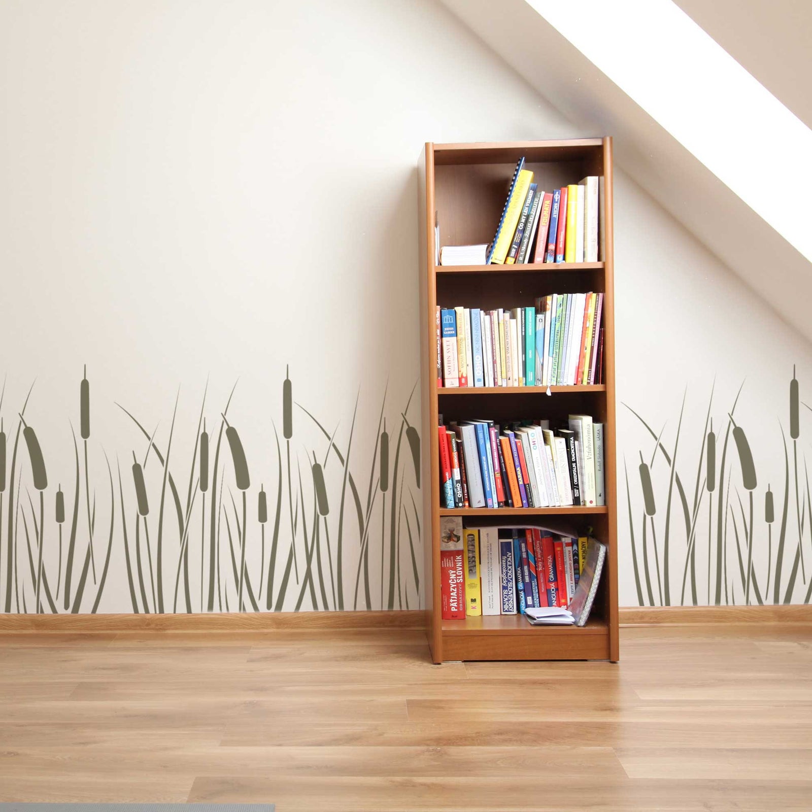 bulrush wall stencil - stencil.co.uk