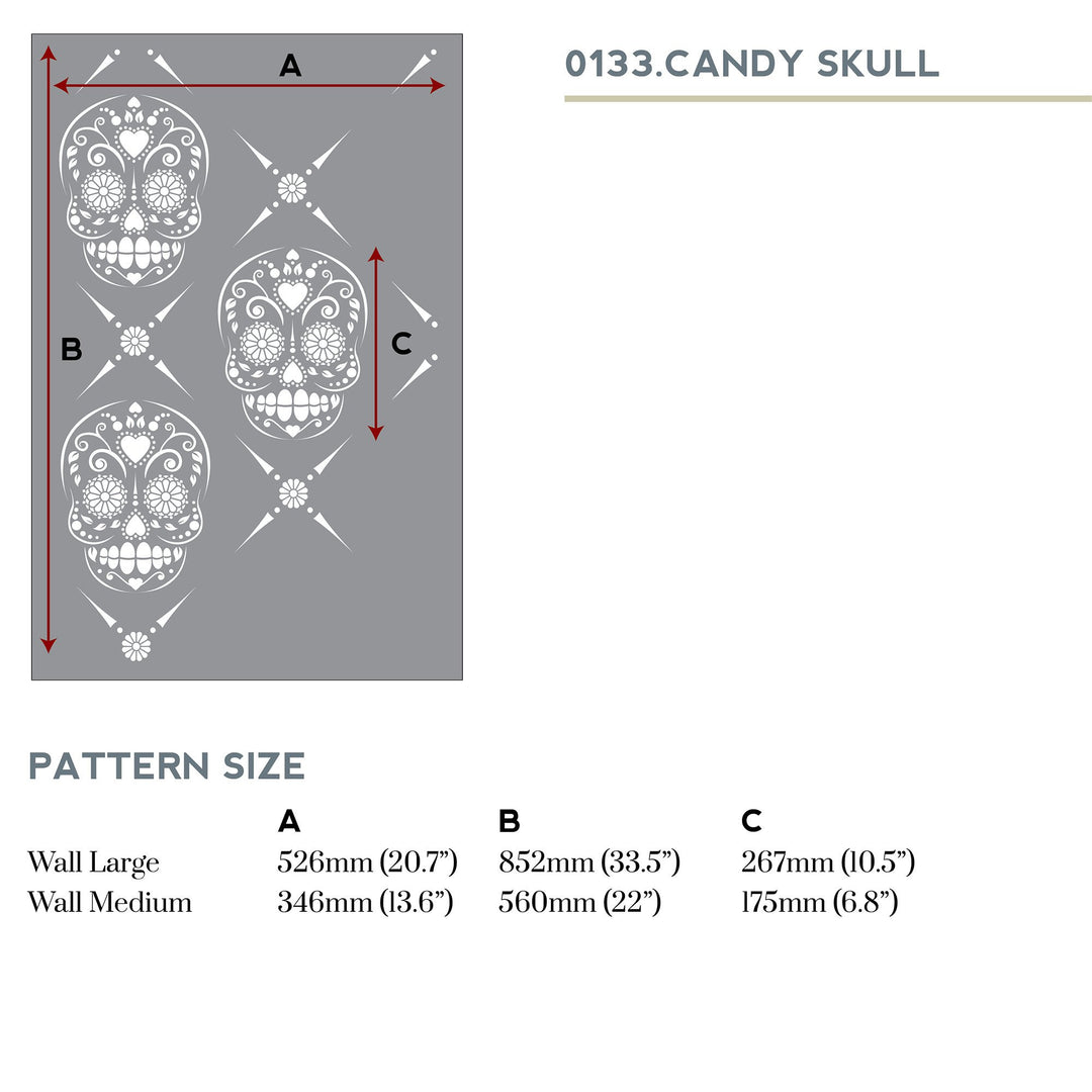 Candy Skull Wall Stencil