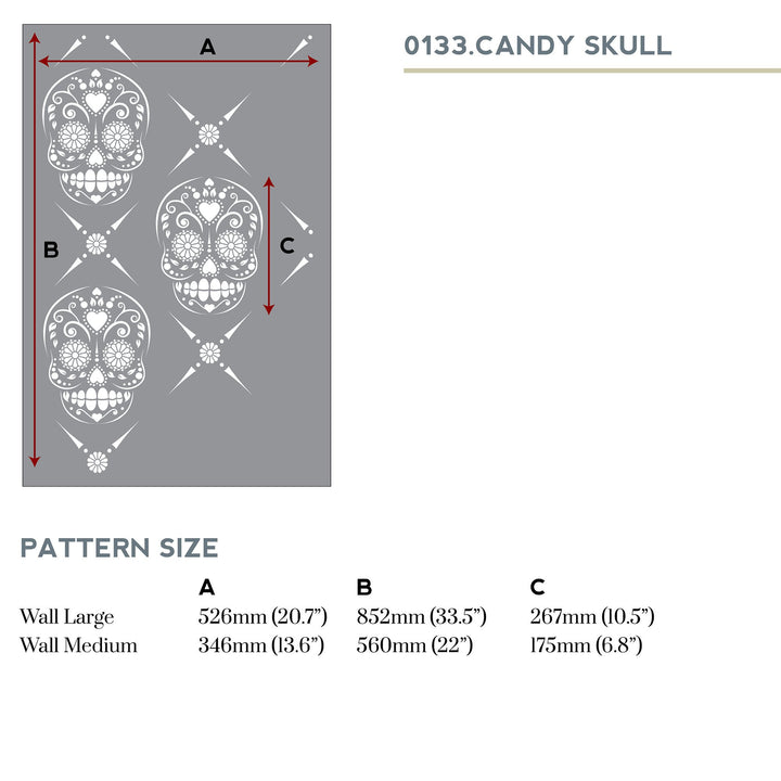 Candy Skull Wall Stencil