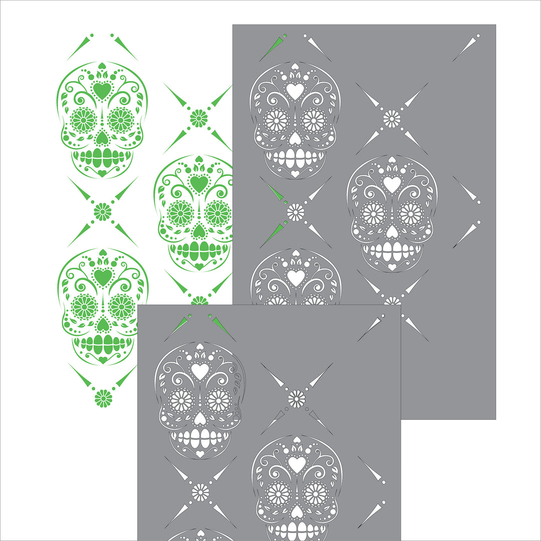 Candy Skull Wall Stencil