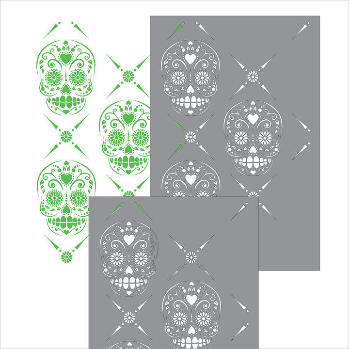 Candy Skull Wall Stencil