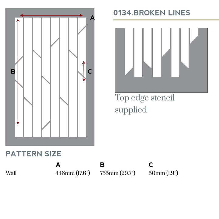 Broken Lines Wall Stencil