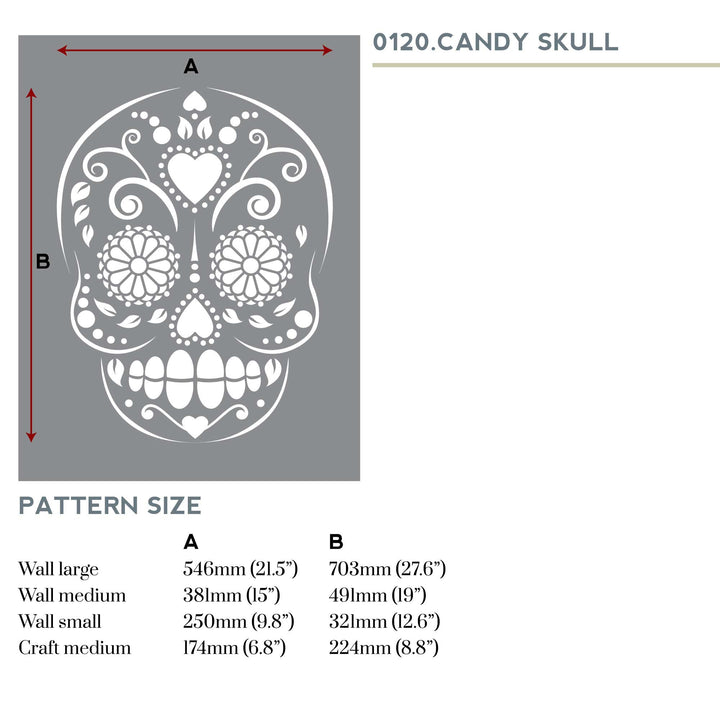 Candy Skull Motif Wall Stencil