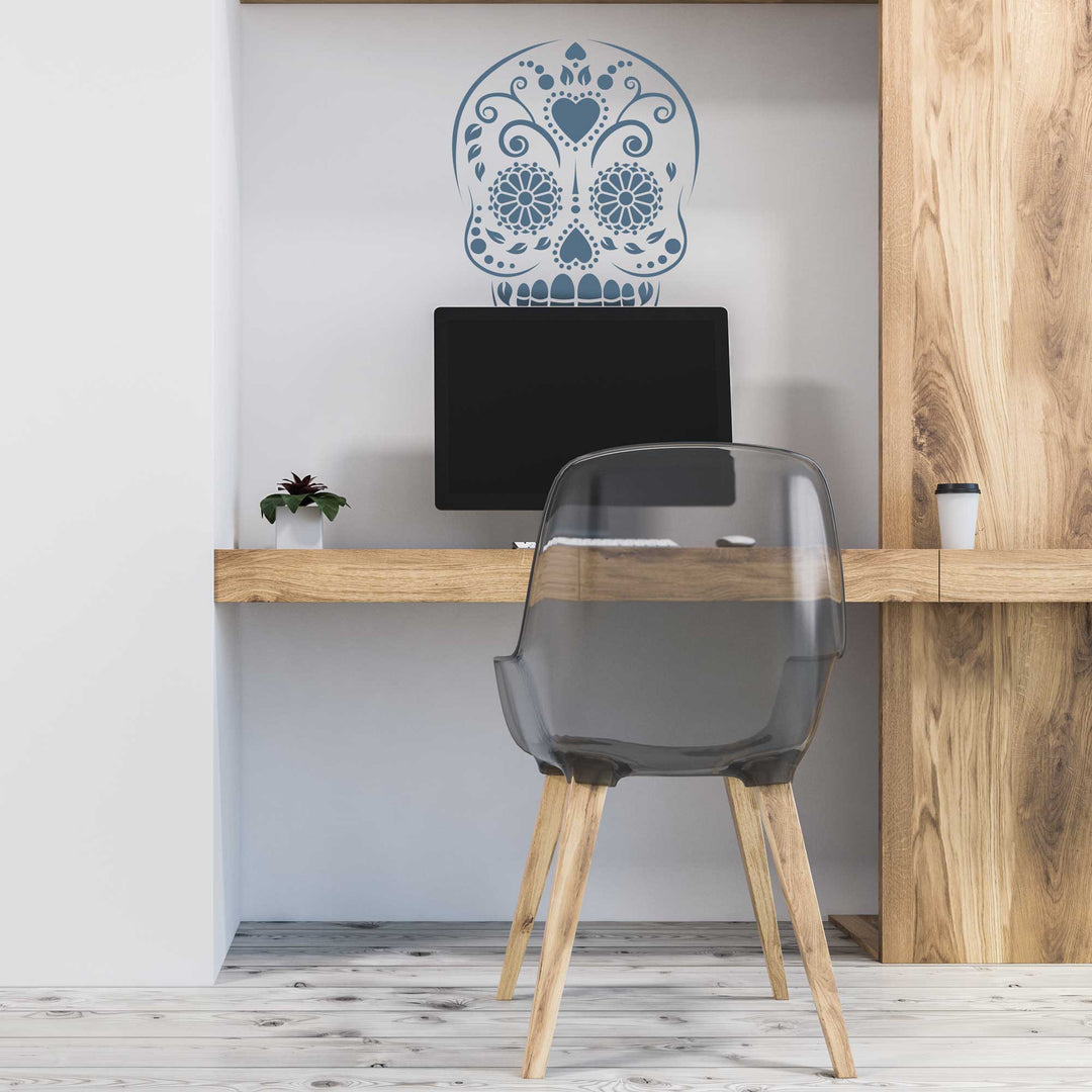 Sugar Skull wall stencil - stencil.co.uk