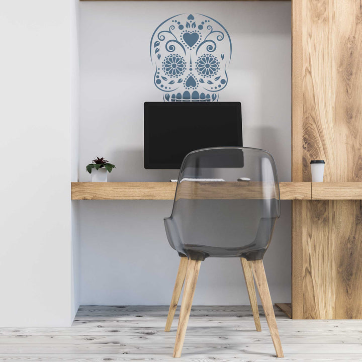 Sugar Skull wall stencil - stencil.co.uk