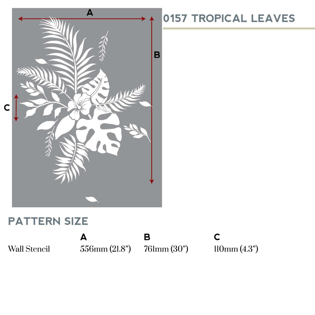 Tropical Leaves Wall Stencil