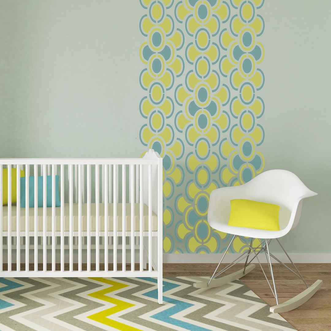 retro wallpaper large stencil