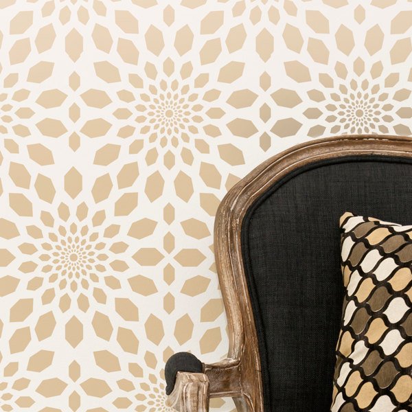 Moroccan wall stencil  - stencilup.co.uk
