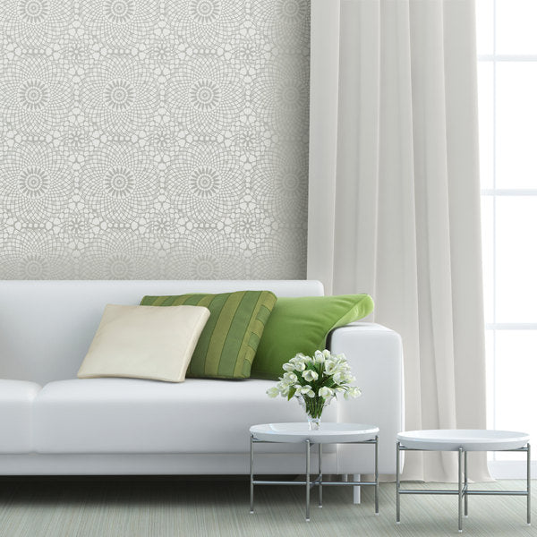 circular vintage lace wall stencil - stencil.co.uk